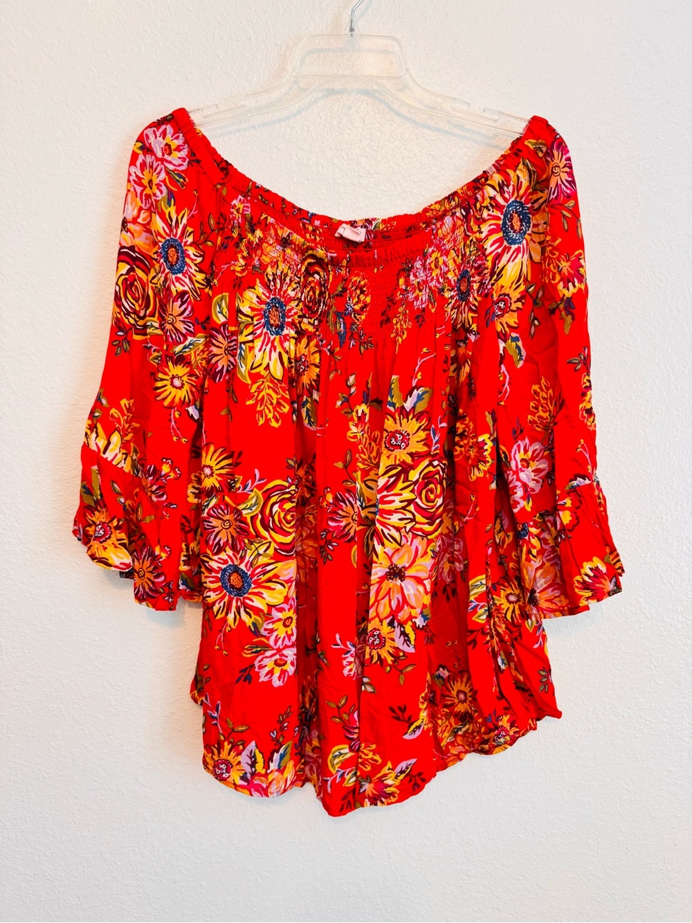 size XL Off Shoulder Angel Sleeve Flowy Floral Top Beachlunchlounge